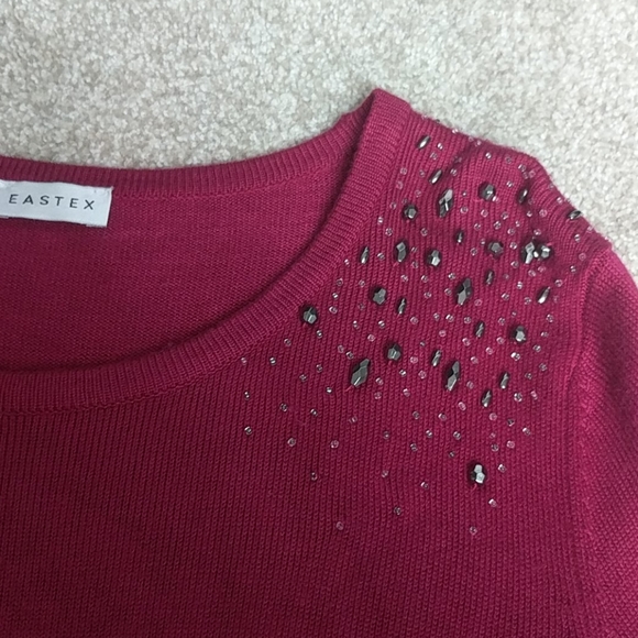 Eastex Fuchsia Sweater with beading - Picture 2 of 3